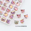Dongzhou Cristal 8mm Cabeça de Gato Alta Qualidade K9 Super Brilhante Pedras de Strass para Nail Art Gato da Sorte Estilo Francês Celebridade da Internet Decorações de Strass para Nail Art