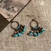 Pendientes Retro Bohemios de Piedra con Borla y Gancho para Oreja de Estrella de Mar Estilo Étnico Versátil Pendientes de Lujo Accesible Pendientes de Nicho de Gama Alta