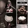 Borboleta Pensamentos Maravilhosos Lingerie de Seda Sexy Pequena Empregada Transparente Tentação Renda Conjunto de Uniforme para Dormir A1276