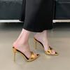 Sandalias de Tacón Alto 2026 Primavera Venta al por Mayor Moda Punta Fina Punta Abierta Elegantes Versátiles Slip-On Tacones Altos