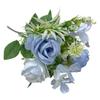 Flor de simulación, combinación de hortensias y rosas de 4 cabezas, flor transfronteriza, rosa de moda, flor falsa de mesa, pequeña flor de seda, decoración de rosas