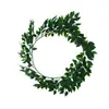 2m Vid Artificial de Alambre de Hierro Grande Vid Decorativa Tubería Envuelta Vid de Flores Planta Verde Colgante del Techo Hojas de Plástico Hojas Verdes