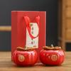 [Caqui Ruyi] Caja de dulces para bodas, caja de regalo para cumpleaños, bodas, actividades, regalo de bienestar, maceta de cerámica de caqui.