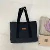 Bolsa Tote Gruesa Estilo Japonés, Simple y Versátil, Adecuada para Ir al Trabajo, Bolso de Hombro de Lona, Casual y Artístico, Bolso de Mano para Estudiantes y Mujeres