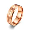 Nuevos Productos Transfronterizos Europeos y Americanos Anillo de Acero Inoxidable para Hombre Ranura Media Mate de 8 mm de Ancho Joyería Simple Europea y Americana