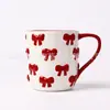 *Novo 0910+1030* 10*11,5cm 650ml *Edição Limitada de Natal* Caneca com Laço Embossado Pintado à Mão