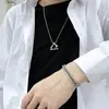 Collar de Acero de Titanio para Hombre, Colgante de Letra de Moda Hip-Hop, Cadena para Suéter Estilo Coreano, Collar Largo Estilo Lujo Ligero, Venta al por Mayor de Joyería