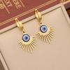 Pendientes de estilo europeo y americano, sencillos, con diseño de nicho de ojo de diablo y cadena larga para clavícula.