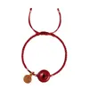 Pulsera con Colgante de Paz de Cinabrio, Pulsera de Hilo Rojo Hecha a Mano para el Año de Nacimiento, Regalo para Pareja