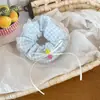 Elástico de Cabelo de Renda Xadrez Coreano Laço Feito à Mão Botão Elástico de Cabelo Faixa de Cabeça Estilo Preppy