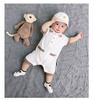 Ropa de verano para bebé de manga corta, sección fina, para bebé niño, celebridad de internet, bata exterior con capucha, traje de gateo de algodón puro para recién nacido, de manga corta
