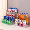 Prateleira de Exibição de Bebidas Transparente de Acrílico para Mesa Prateleira de Exibição em Camadas Lanches Suco Prateleira de Armazenamento Multicamadas Prateleira de Supermercado