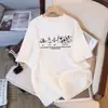 Camiseta de algodón puro de manga corta con hombros normales para verano, nuevo modelo 2026, diseño holgado para hombre, estilo americano de nicho, camiseta de media manga