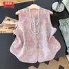 Garantia de Qualidade Seda Redutora de Idade Temperamento Elegante Mãe Estilo Chinês Colete Xale Jaqueta Feminina Toque de Luxo Colete Primavera Outono