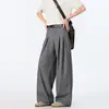 Calça Casual Solta com Caimento Estilo Design Americano Masculina Chegada Nova Verão 2026 Estilo Old Money Perna Larga Solta Comprimento Total