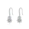 Brincos de Prata Esterlina S925 Moda Francesa Estiloso Socialite Elegante Cluster de Flores Bola Redonda Brincos de Moissanita Luxo Acessível Brincos Brincos