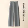 Pantalones de Pierna Ancha de Moda con Cintura de Encaje para Mujer 2026 Nuevos Pantalones Casuales para Mujer de Cintura Alta, Sueltos, Pierna Recta Estrecha, con un Toque de Lujo