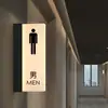 Placa de banheiro sinal direcional luminoso guia pendurado banheiros masculino e feminino com luzes sinal identificador de banheiro