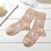 Meias de Rena de Natal de Cano Médio para Mulheres, Meias Longas de Algodão Puro Cartoon para Outono e Inverno, Meias de Terry com Rena de Fio Dourado de Cintura Alta, Antibacterianas e Absorventes de Suor