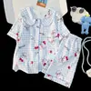 Pijama de Algodón Nube de Manga Corta para Niñas Verano 2026 Modelo Nuevo para Niños Mayores Conjunto de Ropa de Casa Infantil Estilo Princesa