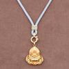 Collar ajustable sin ataduras, de oro, de cera de abejas, de Buda, colgante de Buda dorado, cordón de jade, para hombres y mujeres.