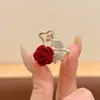 Clip de Pinza Pequeña Roja de Terciopelo para el Año Nuevo, Pinza Lateral para Flequillo, Pasador para el Cabello, Parte Trasera de la Cabeza, Peinado Semirecogido, Adorno para el Cabello, Pinza para el Cabello para Mujer