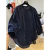 Estoque Disponível Início do Outono Solta Casual Estilo Preguiçoso Relaxada Algodão e Linho de Alta Qualidade Camisa com Proteção Solar para Mulheres Verão Tops Finos para Mulheres