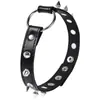 Juguetes sexuales estilo punk accesorio de collar gótico con púas, remaches, collar de cuero con forma de corazón, collar de PU, cadena para la clavícula