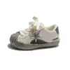 Zapatillas de moda con puntera de concha y estampado de estrellas, nuevos estilos para niños, zapatos de moda para niñas, zapatillas deportivas de suela blanda para bebés y zapatos para caminar para niños
