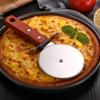 Faca de rolo para pizza Cabo de faia criativo ferramenta de cozinha de hotel ferramenta de panificação Faca para panqueca faca de pizza para fogão de aço inoxidável
