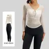 Nuevo Conjunto de Ropa de Yoga de Malla Juyitang para Mujer, Corte Ajustado, Copa Fija, Ropa para Correr y Fitness