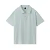 Ropa de trabajo de manga corta con cuello polo de algodón puro de doble hilo 32s para hombre, color sólido, versátil para actividades, uniforme de grupo