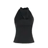 Estilo Novo Primavera 2026 Roupas Femininas Personalizadas, Estilo de Rua Sexy Hot Girl Versátil Top de Cetim Sem Costas para Mulheres