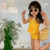 Maiô Infantil para Meninas Novo Estilo Maiô Infantil Sem Mangas Dividido para Crianças Pequenas e Médias Maiô para Meninas Conjunto Biquíni de Bolinhas