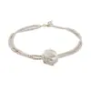 Gargantilla de collar de perlas de doble capa de rosa blanca estilo hada cadena para clavícula de lujo ligero nicho de alta gama para mujer