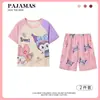 Pijamas de Verano de Algodón Imitación para Niños Pantalones de Manga Corta Niños y Niñas Ropa para Bebé con Aire Acondicionado Niños Grandes Traje Ropa para el Hogar para Padres e Hijos