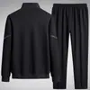 Conjunto Deportivo Casual de Dos Piezas con Cárdigan para Hombre de Primavera y Otoño, Talla Grande, Corte Holgado, para Papá