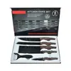 Fábrica de Origen Madera Veteada Mango Cola de Golondrina Set de Cuchillos de Acero Inoxidable Caja de Regalo Cuchillo de Chef Cuchillo de Cocina Set de Seis Piezas