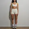 Conjunto de sujetador deportivo cruzado con cuello halter para mujer, espalda hermosa, realza el busto, top de fitness push-up, ropa exterior para yoga, conjunto de lencería
