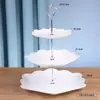 Bandeja de bocadillos para el té de la tarde estilo europeo Decoración de mesa de postres Marco de pastel de tres niveles Fruta plástica creativa de múltiples capas
