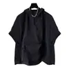 Estilo Oscuro Sudadera de Manga Corta de Trabajo de Moda para Hombre Unisex 2025 Verano Holgada Casual con Capucha Color Sólido Versátil Camiseta