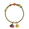 Festival del Bote del Dragón 2024 Cuerda de Mano Colorida Tamal Pequeño Hortensia Hilo de Cinco Colores Cuerda de Mano Pulsera Tejida a Mano para Niños