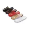 Zapatillas de Cristal con Tejido Hueco Antideslizantes Mules Planos Perezosos Punta Abierta Sandalias de Gel para Mujer Verano Uso Exterior