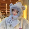 Inverno 2024 Novo Desenho Animado Feminino Cachorro Parchal Espesso Pelúcia Babador Macacão Gorro de Pelúcia Estudante Quente Macacão