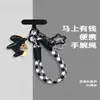 Moda de Lujo Ligero DIY Correa para Teléfono de Pony Cadena para Funda de Teléfono Cuerda Antirrobo Anti-Pérdida Colgante Estilo Nuevo de Moda para Mujeres