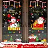 Pegatinas Estáticas de Papá Noel y Árbol de Navidad para Ventanas, Pegatinas para Puertas de Vidrio, Calcomanías para Ventanas, Decoraciones Navideñas, Montaje de Escena