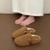 Pantuflas Baotou, pantuflas de exterior para mujer, pantuflas cálidas, medias pantuflas para mujer, 2026 de suela gruesa, forradas de felpa, estilo nuevo, invierno