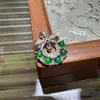Plata S925 Esmeralda Azul Natural Verde Patek Calabaza Coleccionada Bolsa de Bendición Pluma de Mariposa Duende Cerradura Ruyi Rosquilla