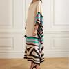 Amazon Nuevo Verano y Otoño Europeo y Americano Vestido Largo Casual de Moda Cómodo para Mujer Estampado de Color Sólido de Hombro Inclinado