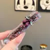 Grampo de Cabelo de Lã Roxa com Laço de Strass, Presilha Bico de Pato, Presilha para Franja Lateral, Acessório de Cabelo Delicado e Doce para Mulheres